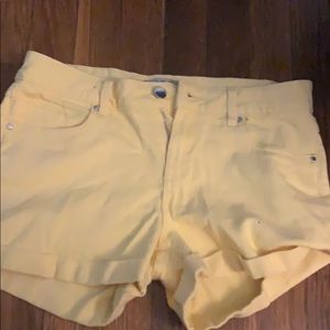 yellow jean shorts